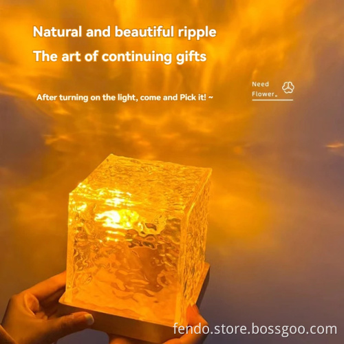 Family Bedroom Bedside Table Display: Wedding Lighting - Color Changing Crystal Ripple Lamp